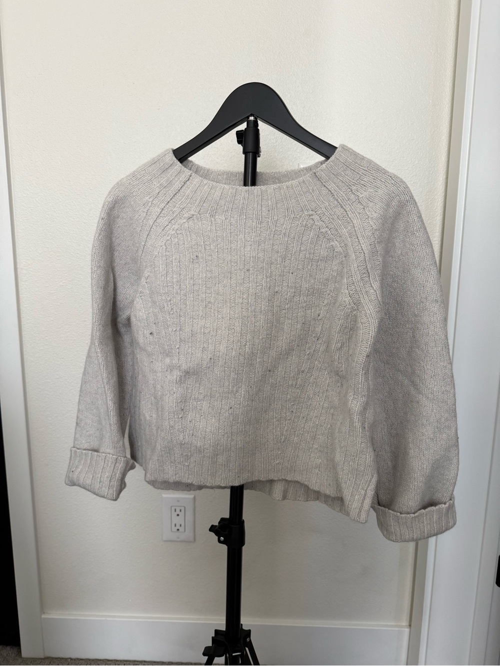 Vince Cozy Crewneck Ribbed Sweater - Light Gray